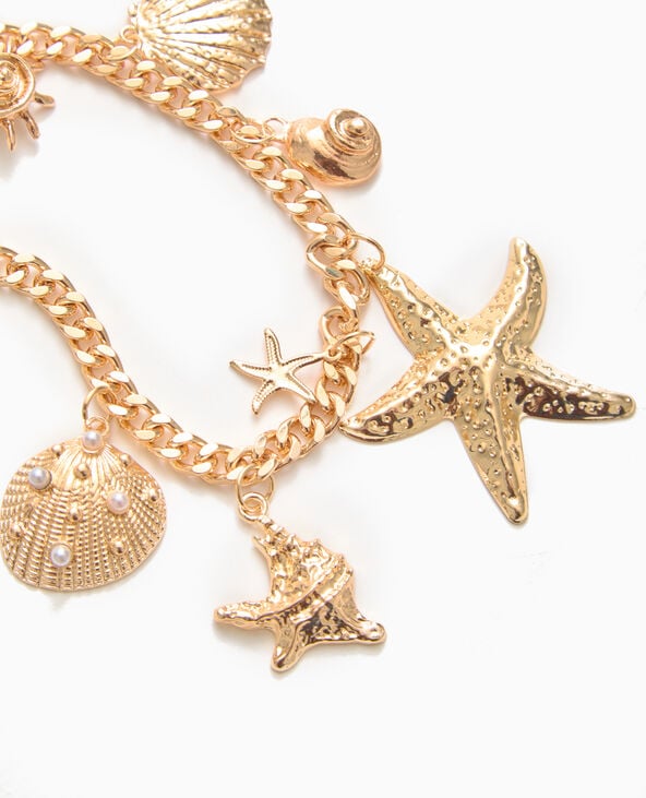 Pimkie Bijou De Sac Avec Coquillages - Doré