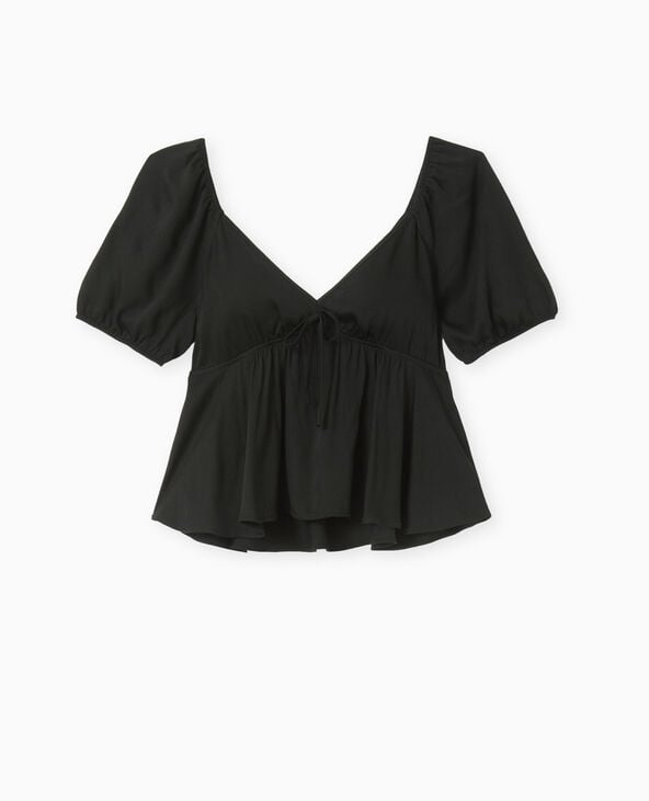 Pimkie Blouse Encolure V Avec Nœud - Noir