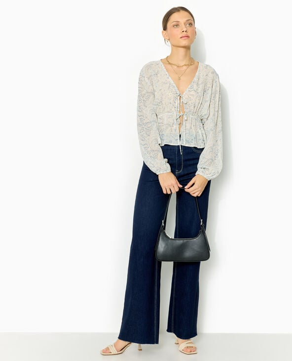 Pimkie Blouse Manches Longues Motif Cachemire - Bleu