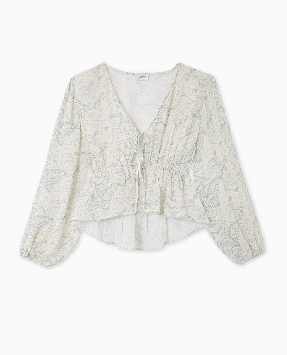 Pimkie Blouse Manches Longues Motif Cachemire - Bleu