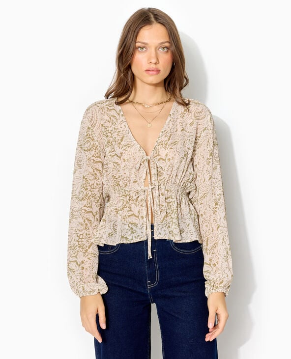 Pimkie Blouse Manches Longues Motif Cachemire - Vert