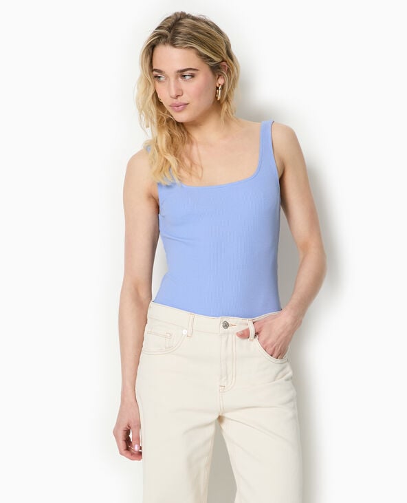 Pimkie Body Débardeur En Maille Côtelée - Bleu