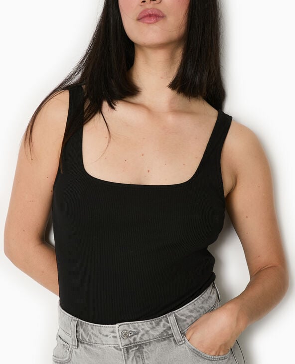 Pimkie Body Débardeur En Maille Côtelée - Noir