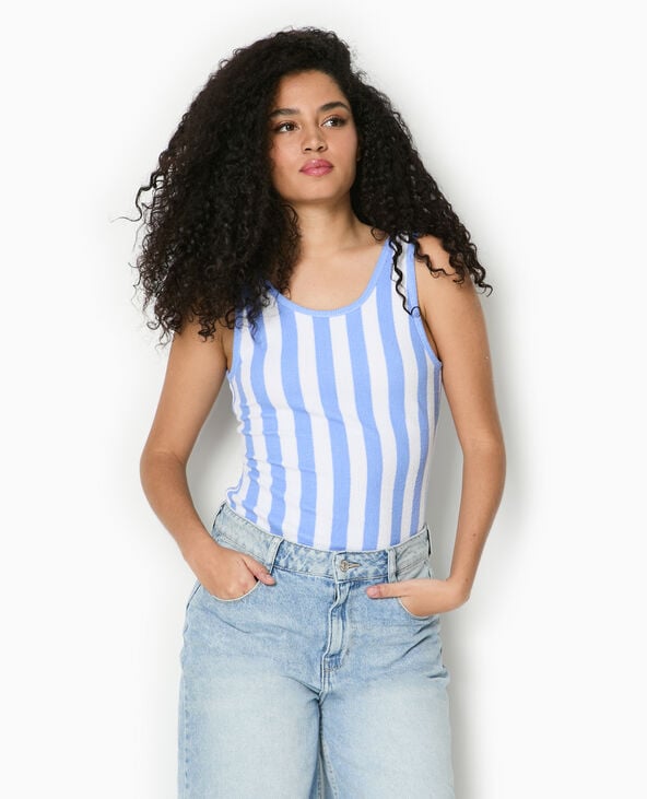 Pimkie Body Maille Reliefée Rayé - Bleu