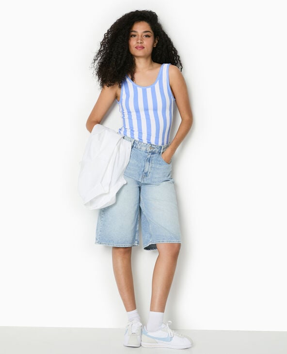 pimkie Body maille reliefée rayé - Bleu