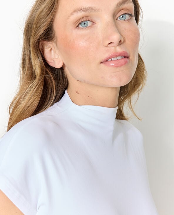 Pimkie Body Manches Courtes Col Montant - Blanc