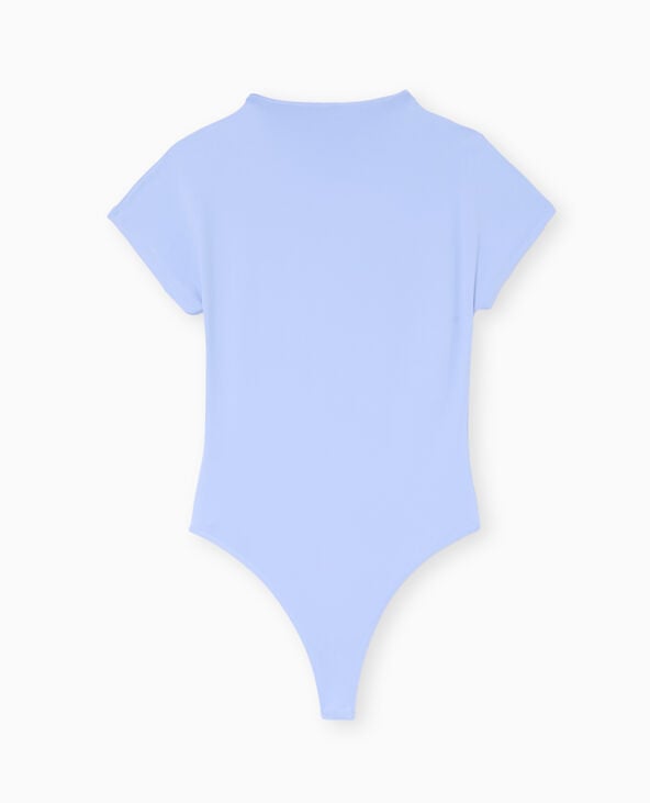 Pimkie Body Manches Courtes Col Montant - Bleu Clair