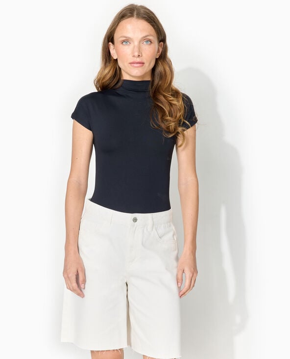 Pimkie Body Manches Courtes Col Montant - Noir