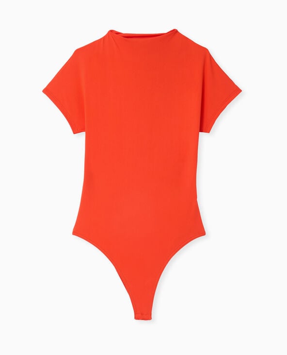 Pimkie Body Manches Courtes Col Montant - Orange