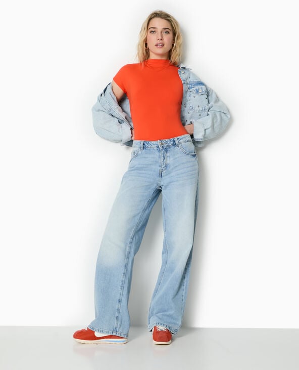 pimkie Body manches courtes col montant - Orange