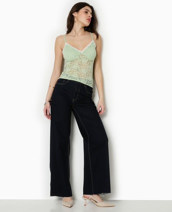 Pimkie Caraco En Dentelle - Vert De Gris