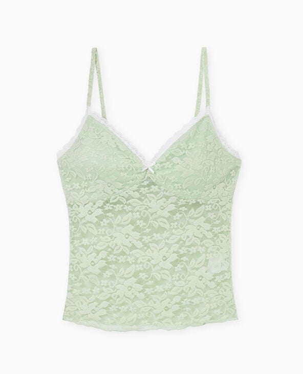 Pimkie Caraco En Dentelle - Vert De Gris
