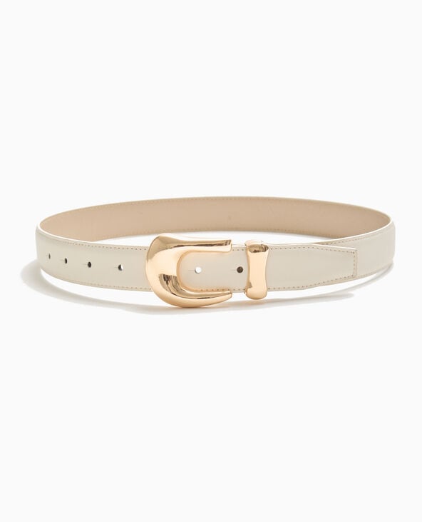 Pimkie Ceinture Avec Boucle Dorée - Blanc