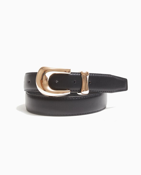 pimkie Ceinture avec boucle dorée - Noir