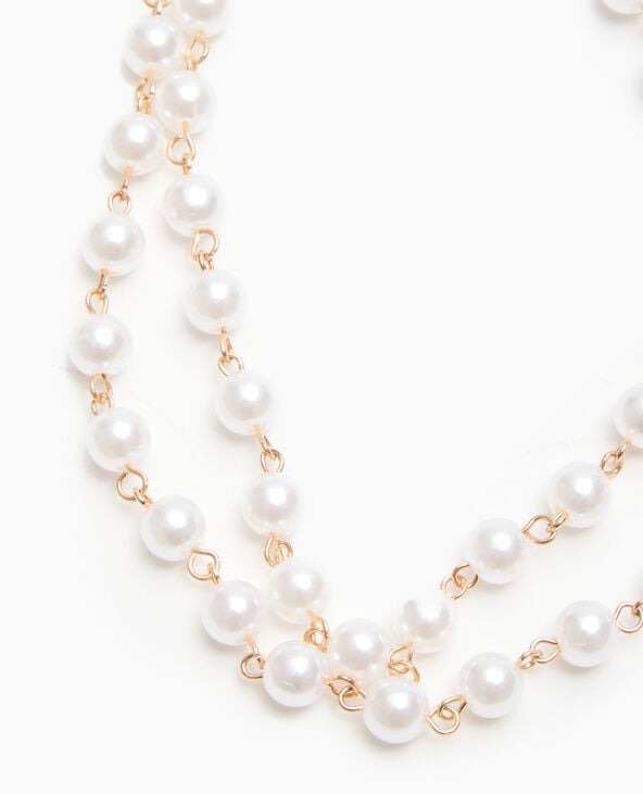 Pimkie Ceinture Double Rang De Perles - Blanc