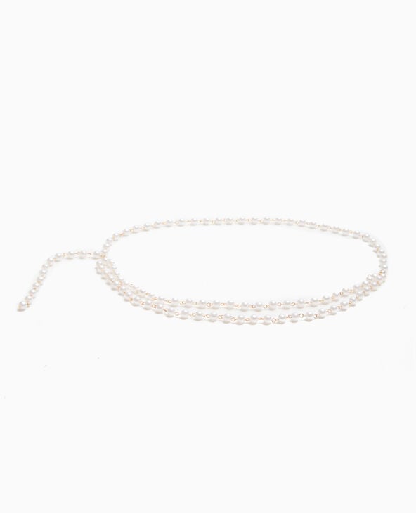 pimkie Ceinture double rang de perles - Blanc