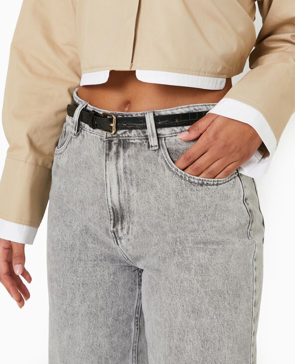 pimkie Ceinture fine effet croco - Noir