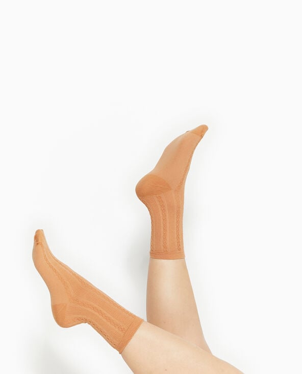 Pimkie Chaussettes En Maille Fantaisie - Marron