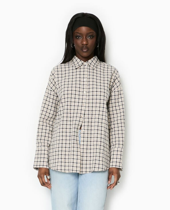 Pimkie Chemise Oversize à Carreaux - Blanc