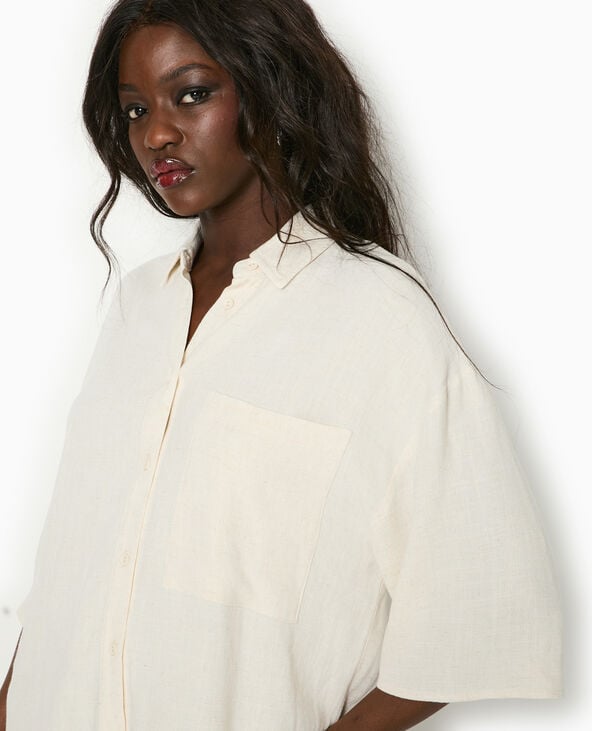 Pimkie Chemise Oversize Avec Lin - Beige