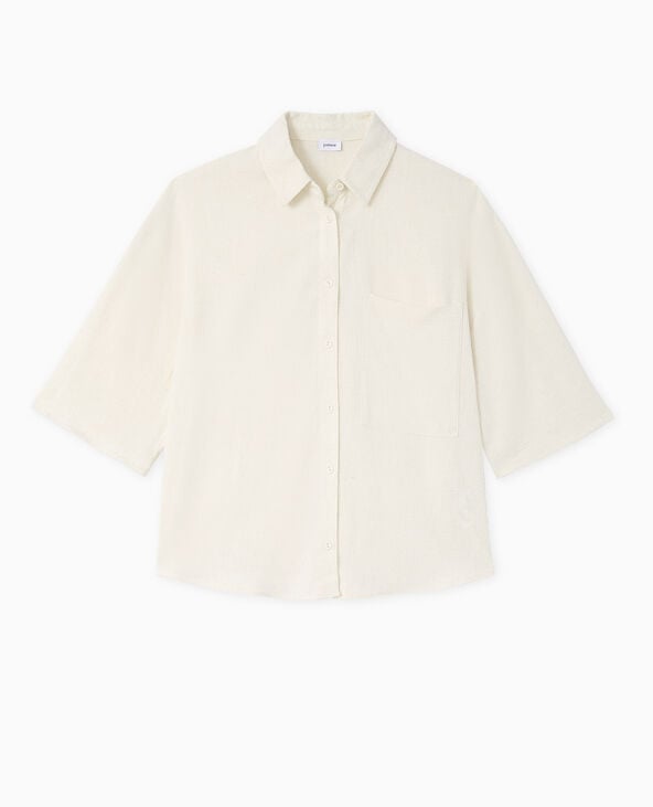 Pimkie Chemise Oversize Avec Lin - Beige