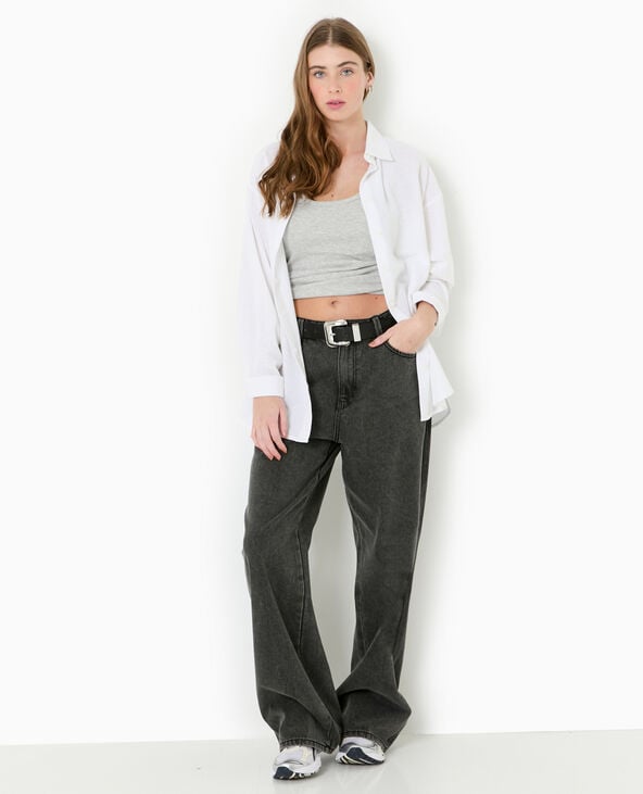 pimkie Chemise oversize avec lin - Blanc