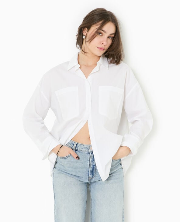 Pimkie Chemise Oversize Avec Poches - Blanc