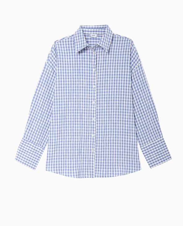 Pimkie Chemise Oversize Motif Vichy - Bleu