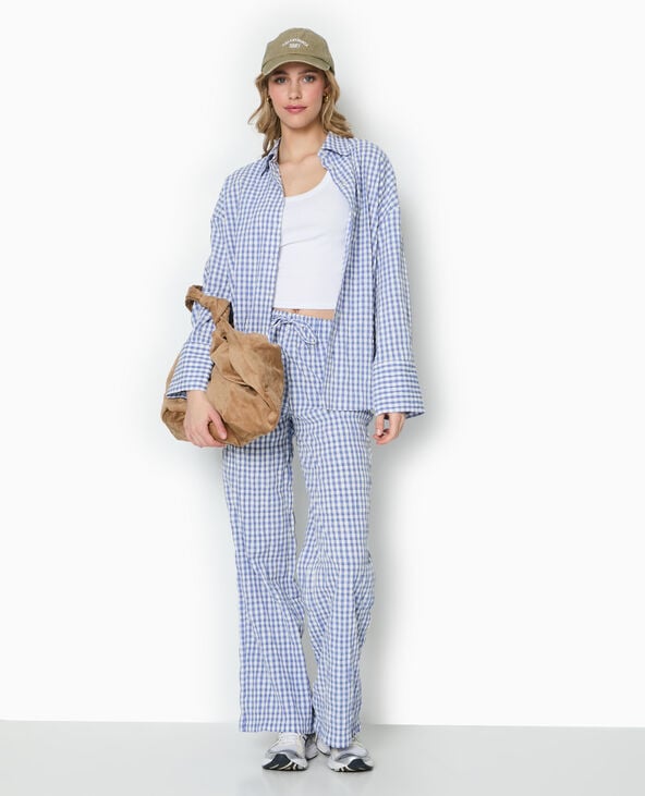 pimkie Chemise oversize motif vichy - Bleu