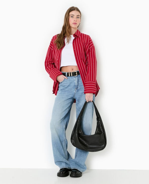 pimkie Chemise oversize rayée avec poches - Rouge