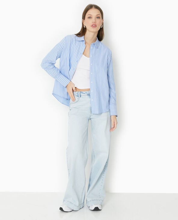 Pimkie Chemise Rayée Ample Et Droite - Bleu