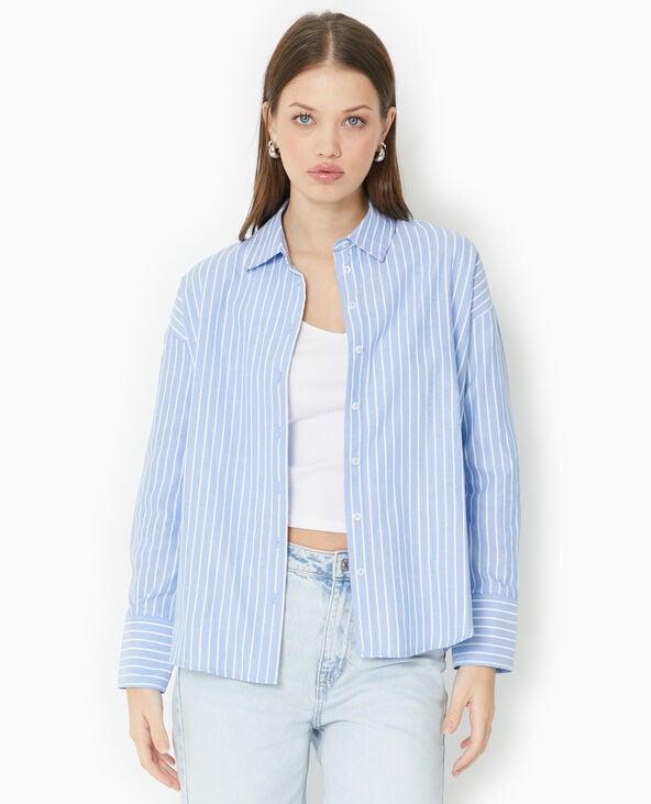 Pimkie Chemise Rayée Ample Et Droite - Bleu