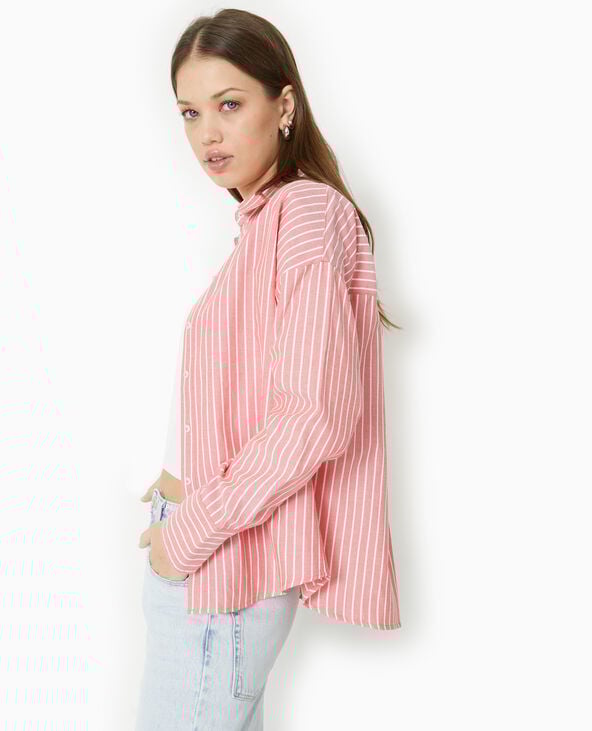 Pimkie Chemise Rayée Ample Et Droite - Rouge
