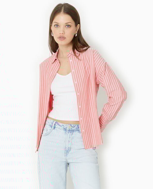 Pimkie Chemise Rayée Ample Et Droite - Rouge