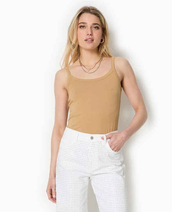 Pimkie Débardeur Bretelles Fines - Camel