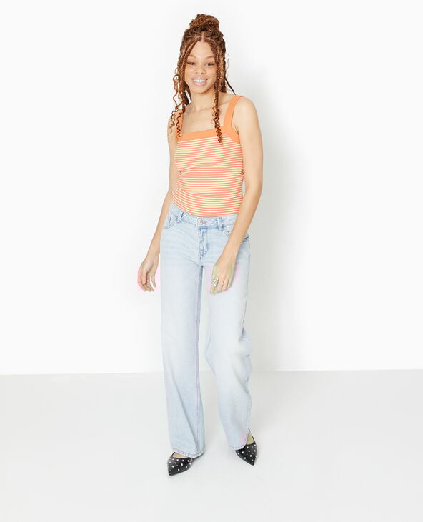 pimkie Débardeur en maille côtelée rayée - Orange