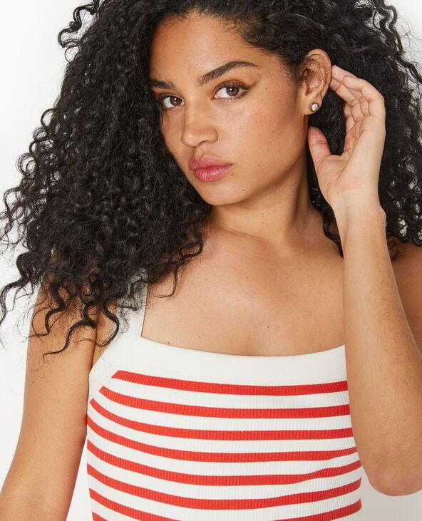 pimkie Débardeur en maille côtelée rayée - Rouge