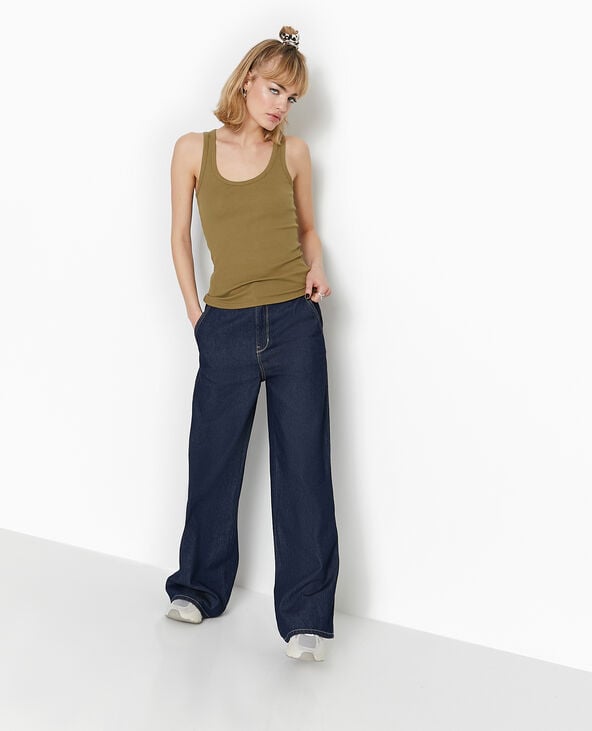 Pimkie Débardeur En Maille Côtelée - Vert Kaki