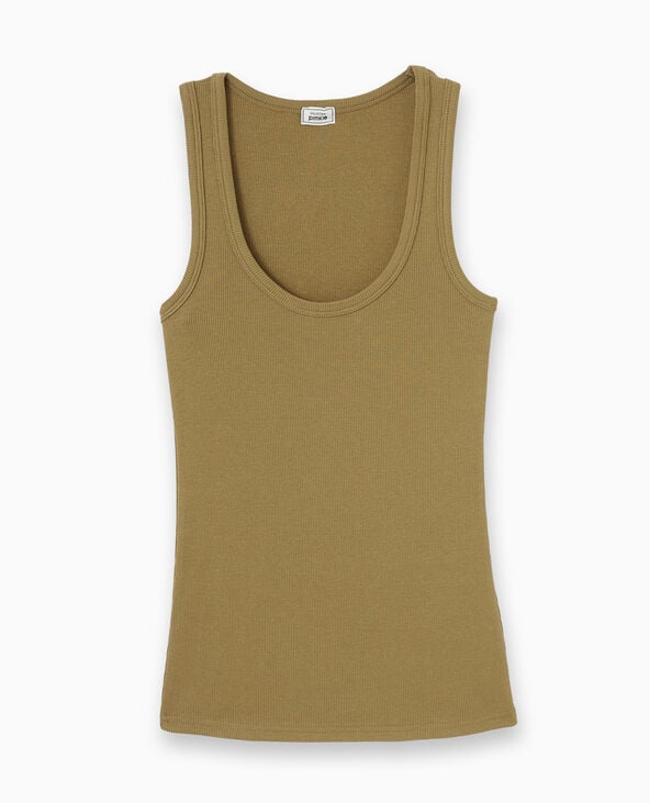 Pimkie Débardeur En Maille Côtelée - Vert Kaki