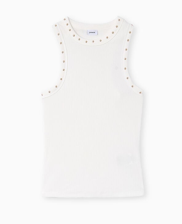 Pimkie Débardeur Maille Côtelée Avec Clous - Blanc