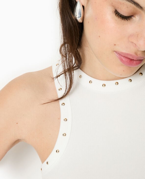 pimkie Débardeur maille côtelée avec clous - Blanc