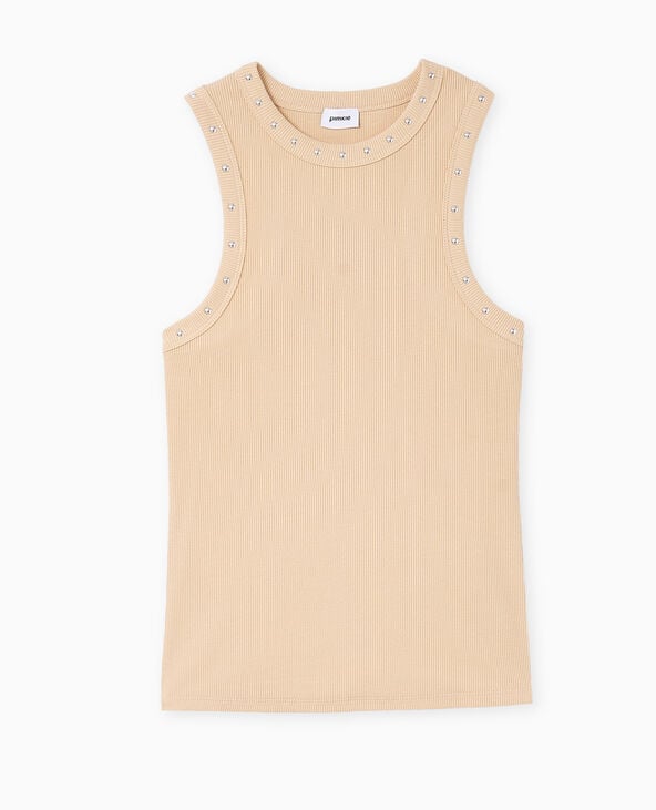 Pimkie Débardeur Maille Côtelée Avec Clous - Doré