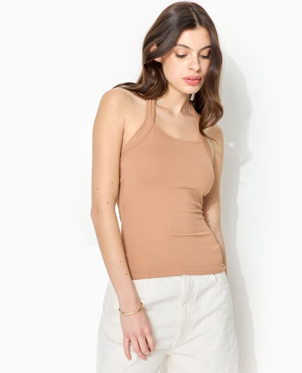 Pimkie Dos-nu En Maille Extensible - Marron