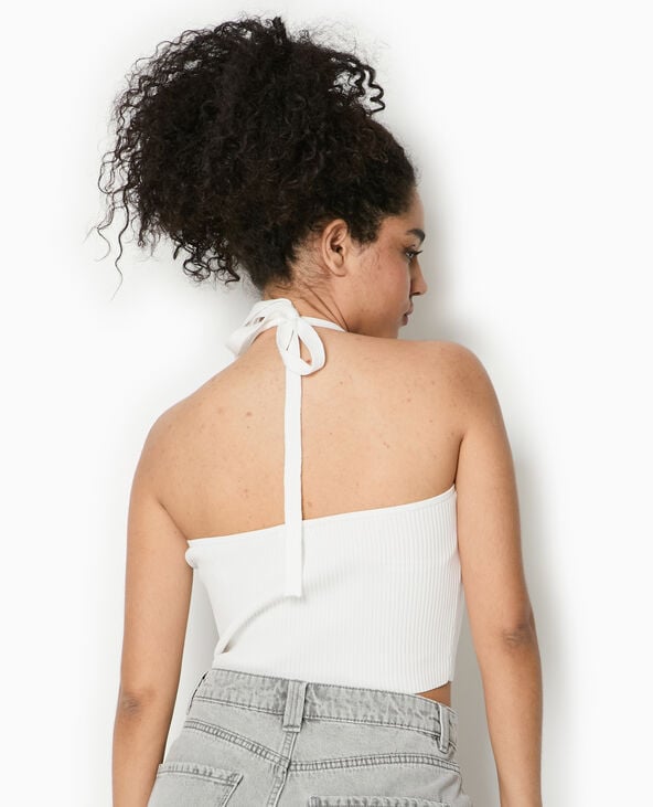 Pimkie Dos-nu En Maille Tricot - Blanc
