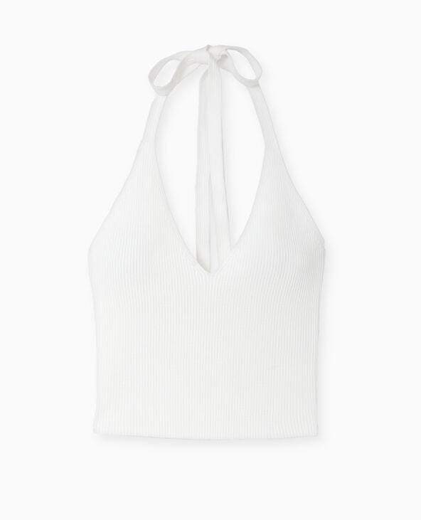Pimkie Dos-nu En Maille Tricot - Blanc