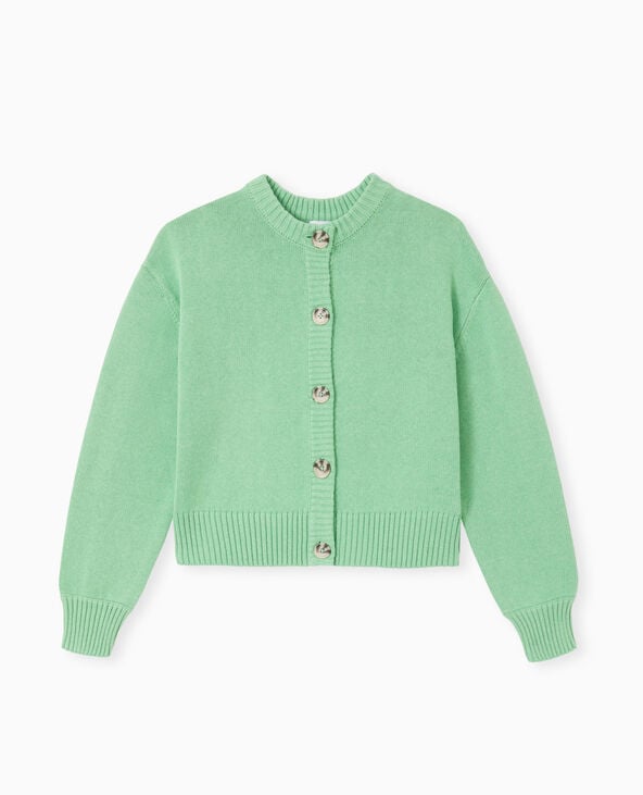 Pimkie Gilet Col Rond Avec Gros Boutons - Vert
