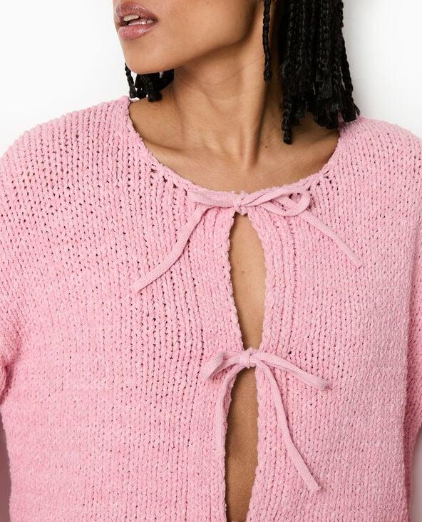 Pimkie Gilet Court Avec Nouettes Devant - Rose