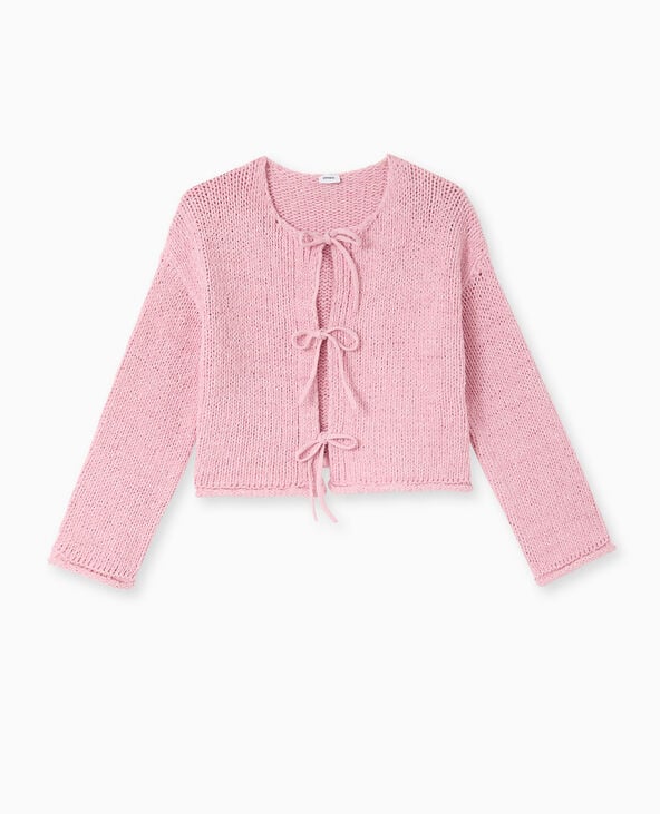 Pimkie Gilet Court Avec Nouettes Devant - Rose
