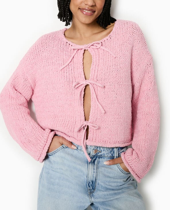 Pimkie Gilet Court Avec Nouettes Devant - Rose
