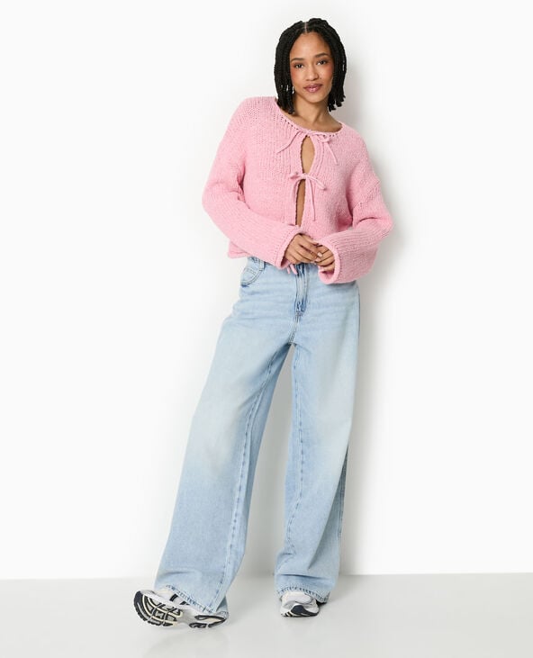 pimkie Gilet court avec nouettes devant - Rose